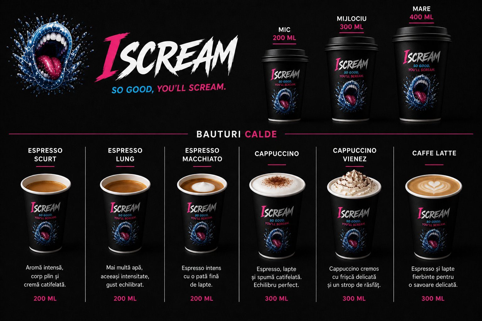 Pahare branded pentru bauturi calde iScream